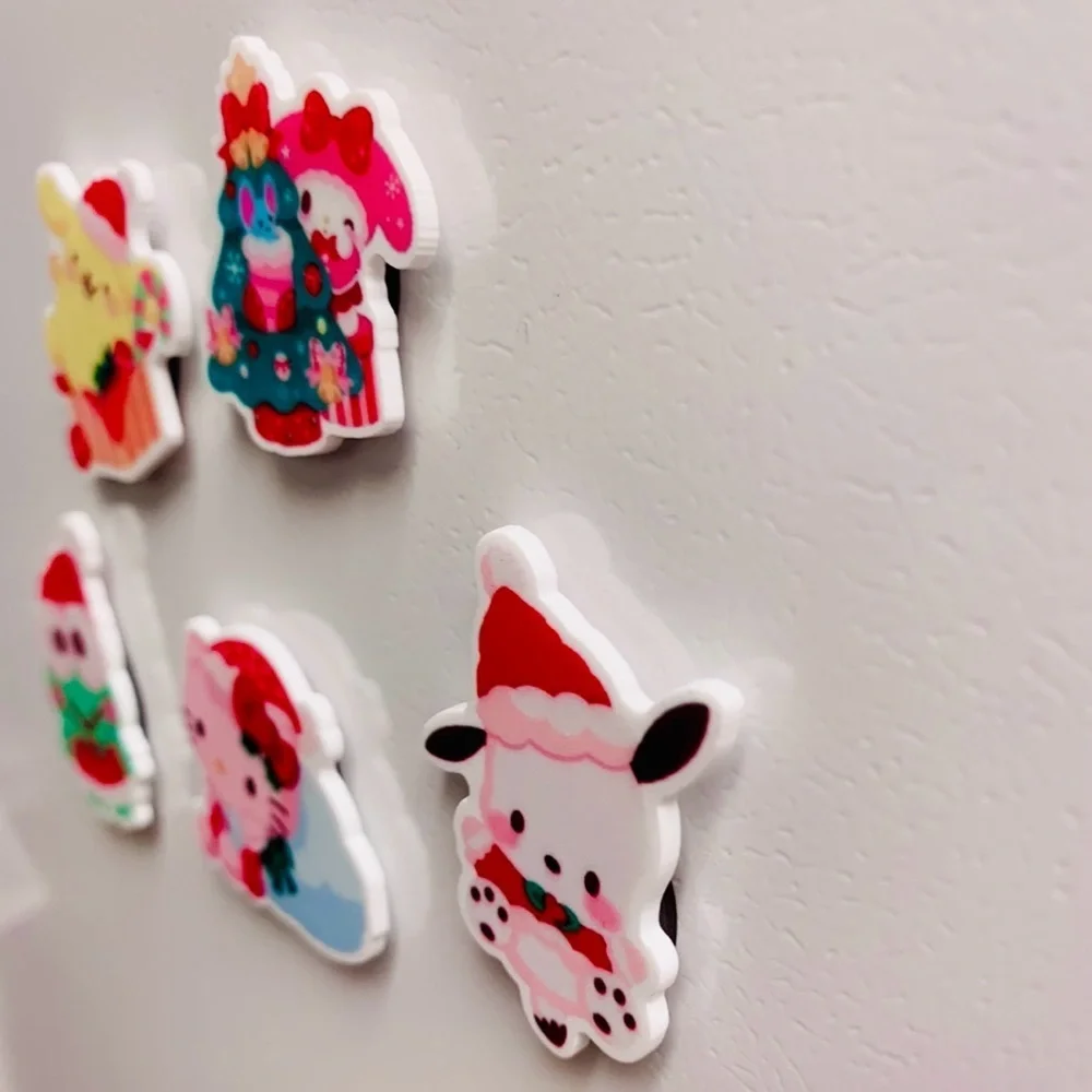 Handmade Magnets Christmas Set Of 5 Pcs, Hello Kitty Melody Pochacco Pompompurin